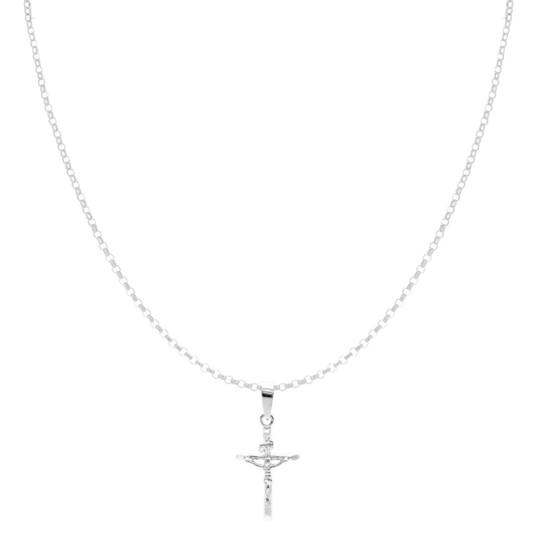 chained & able Mini Belcher Chain Crucifix NECKLACES
