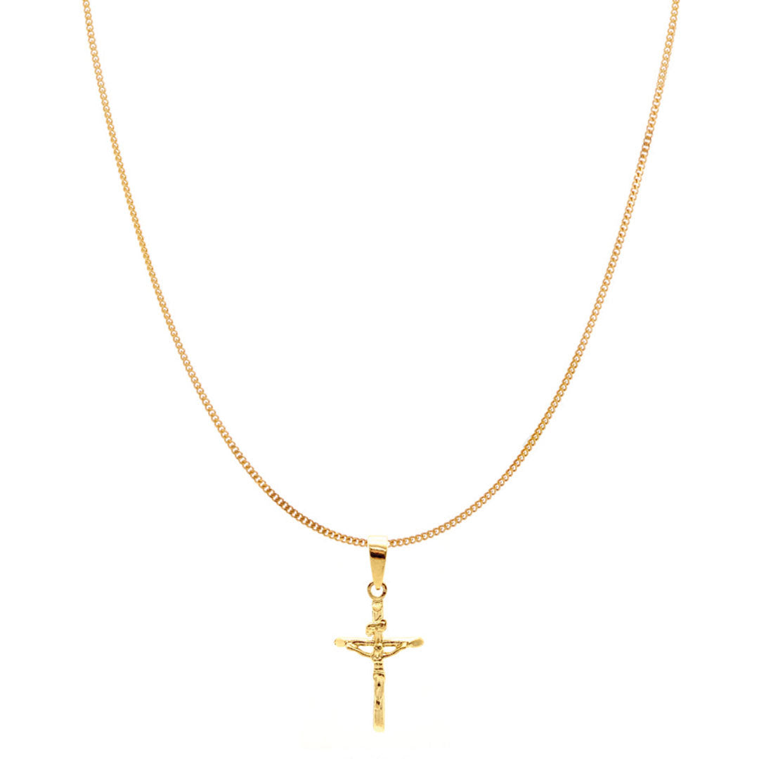 Chained & Able Mini Curb Chain Crucifix NECKLACES