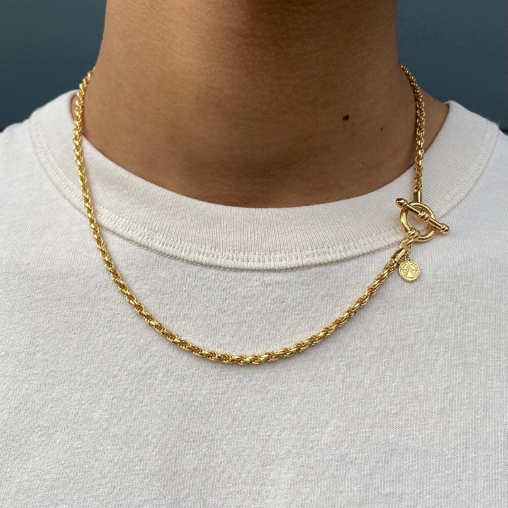 Chained & Able Rope Chain T-Bar NECKLACES