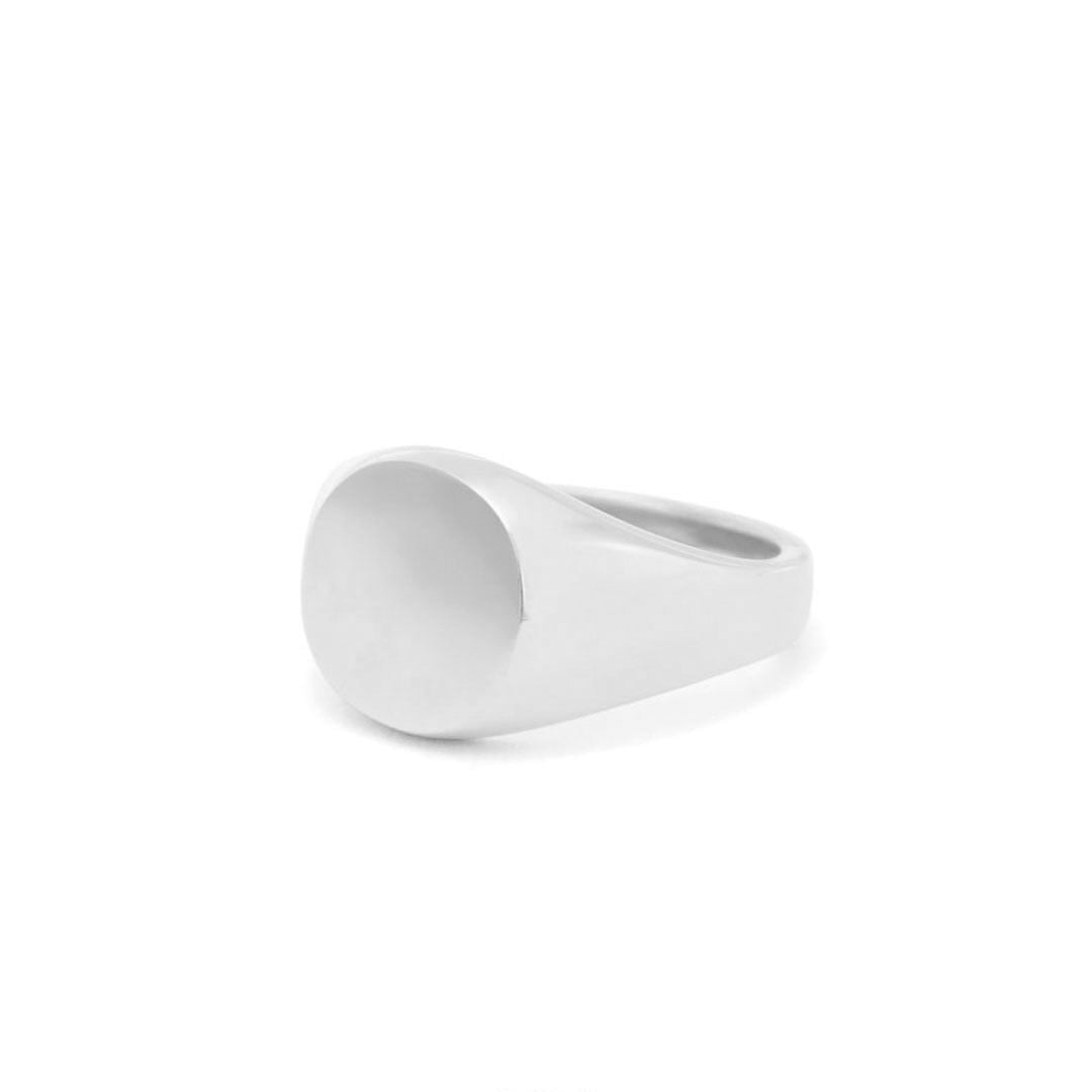 chained & able Round Plain Signet RINGS