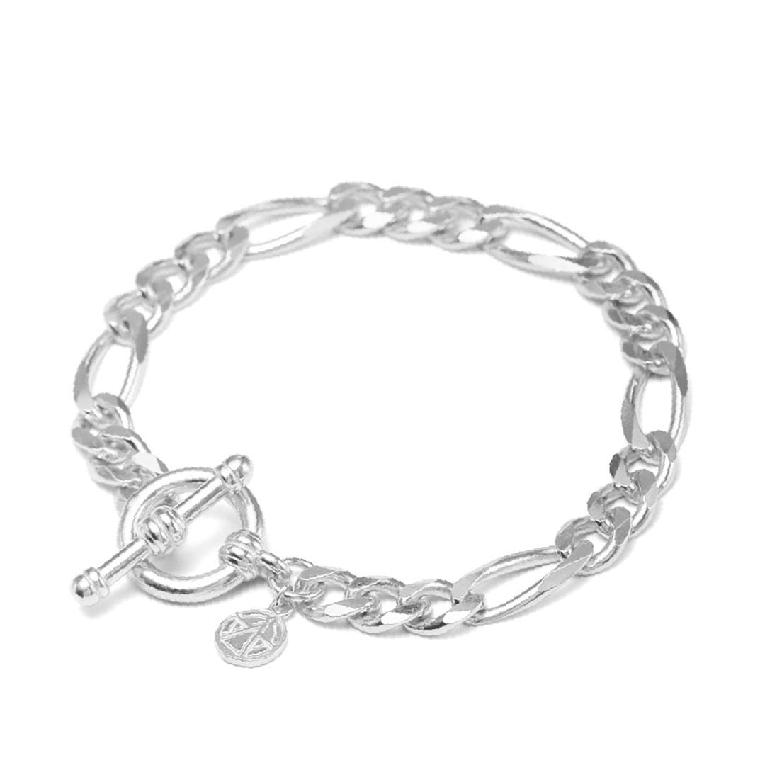 chained & able Chunky T-Bar Figaro Bracelet BRACELETS