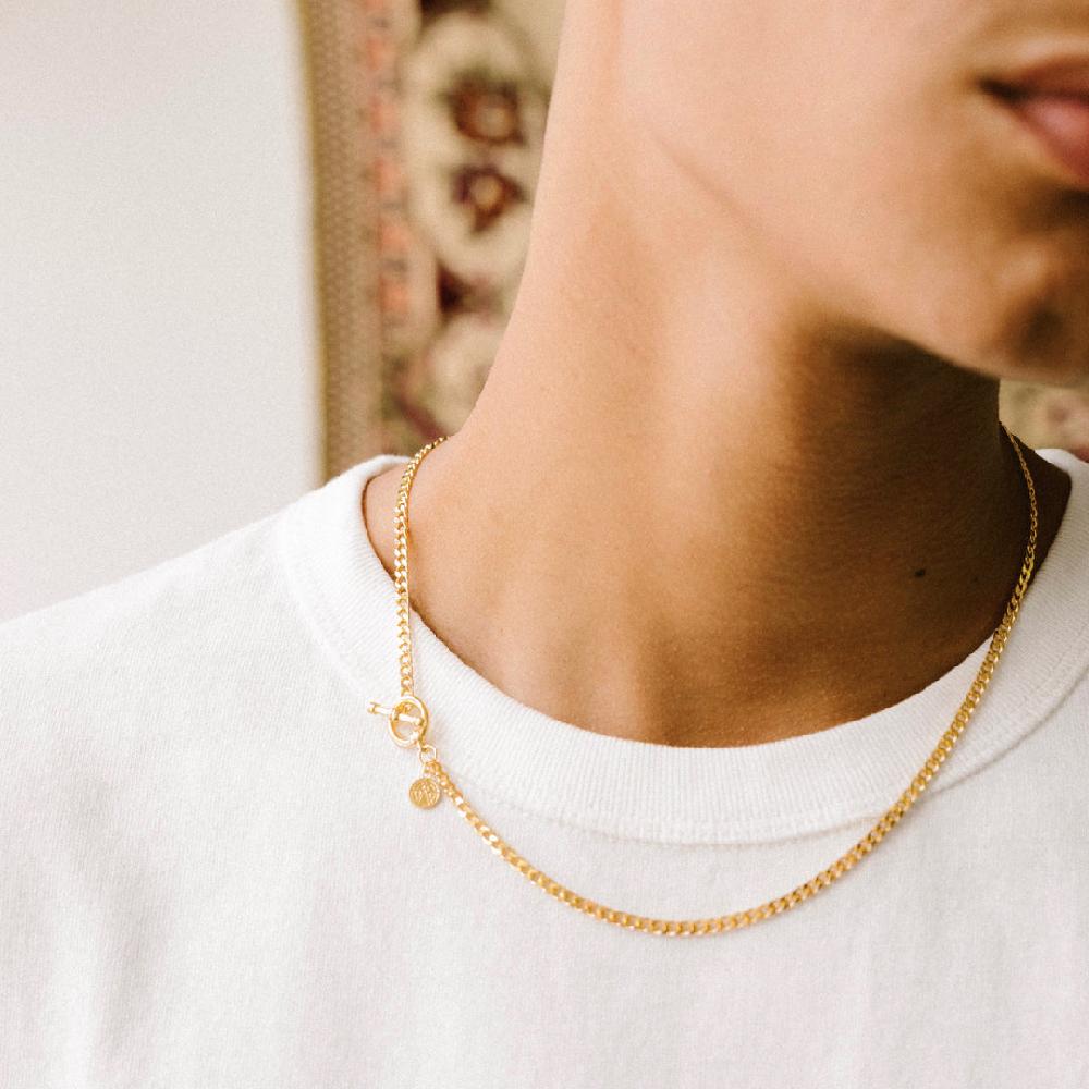 Chained & Able Micro Cuban Link T-Bar Chain NECKLACES