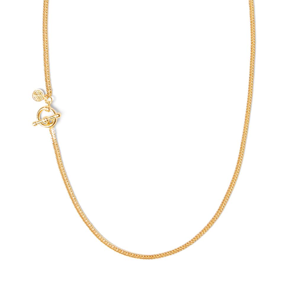 Chained & Able Micro Double Curb Link T-Bar Chain NECKLACES