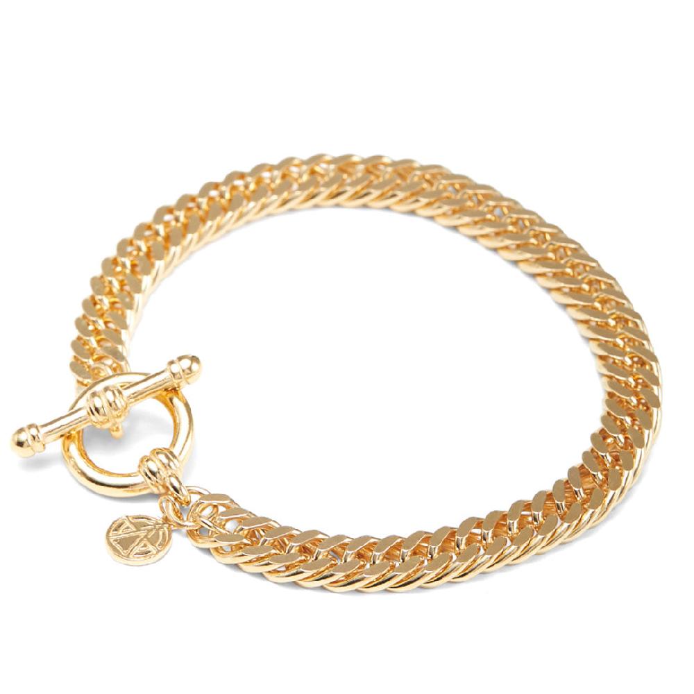 Chained & Able Mini Double Curb Link T-Bar Bracelet Bracelet