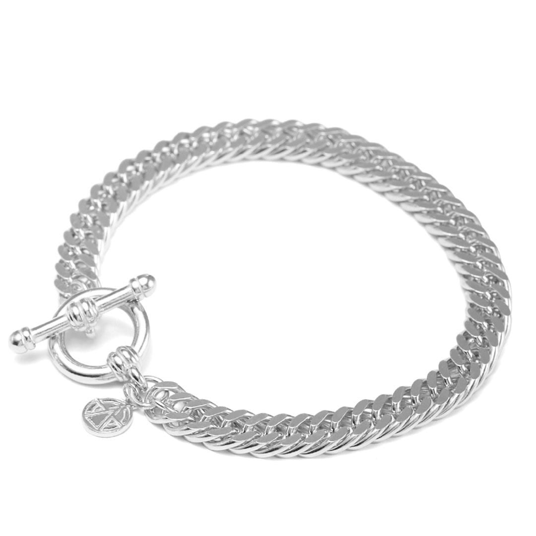 chained & able Mini Double Curb Link T-Bar Bracelet Bracelet