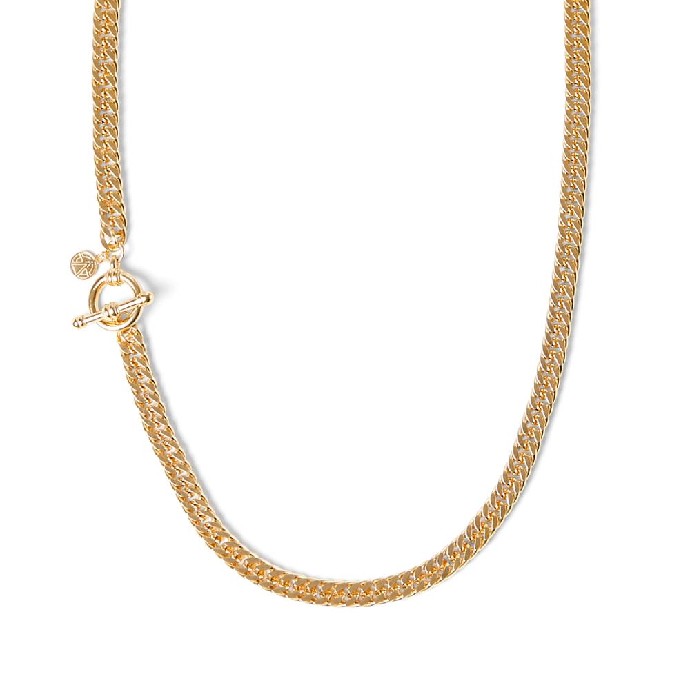 Chained & Able Mini Double Curb Link T-Bar Chain NECKLACES