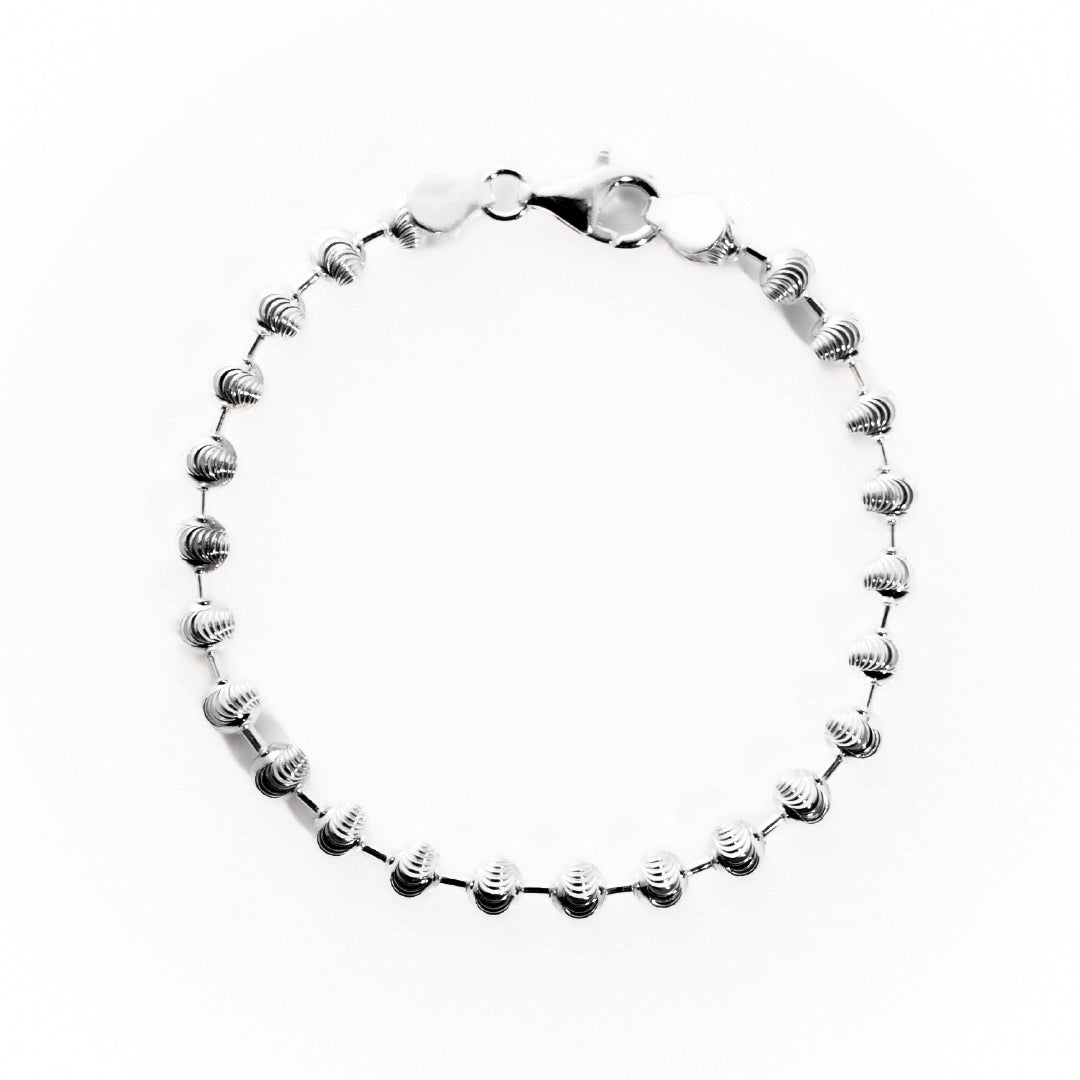 chained & able Thick Diamond Cut Ball Bracelet BRACELETS