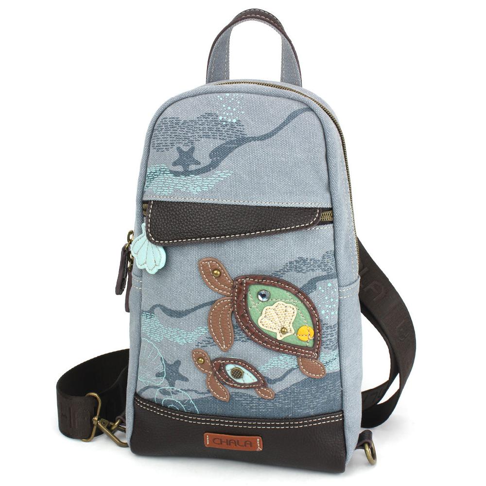 chala Canvas Sling Bag - Turtles