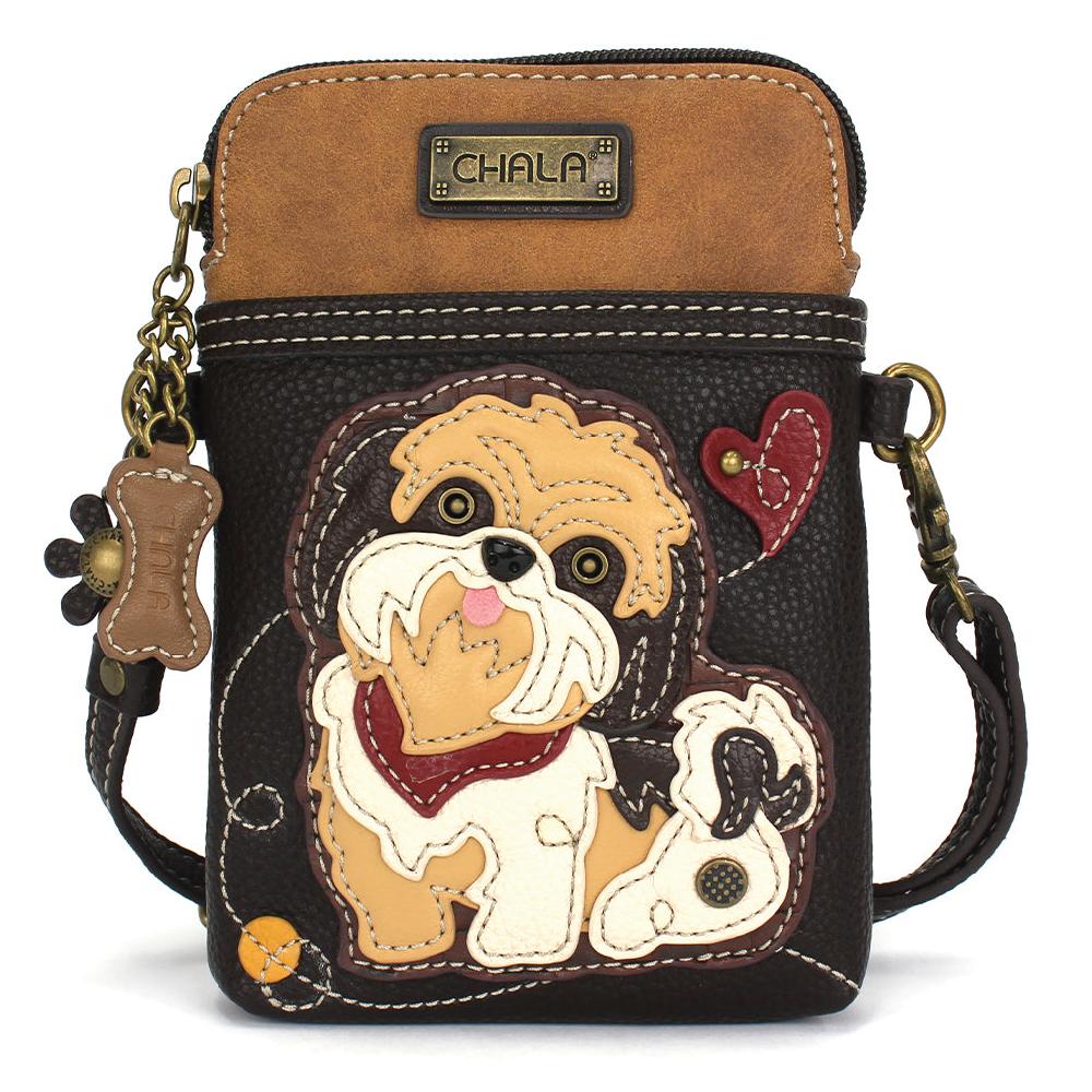 chala Cellphone Xbody - Brown Shih Tzu