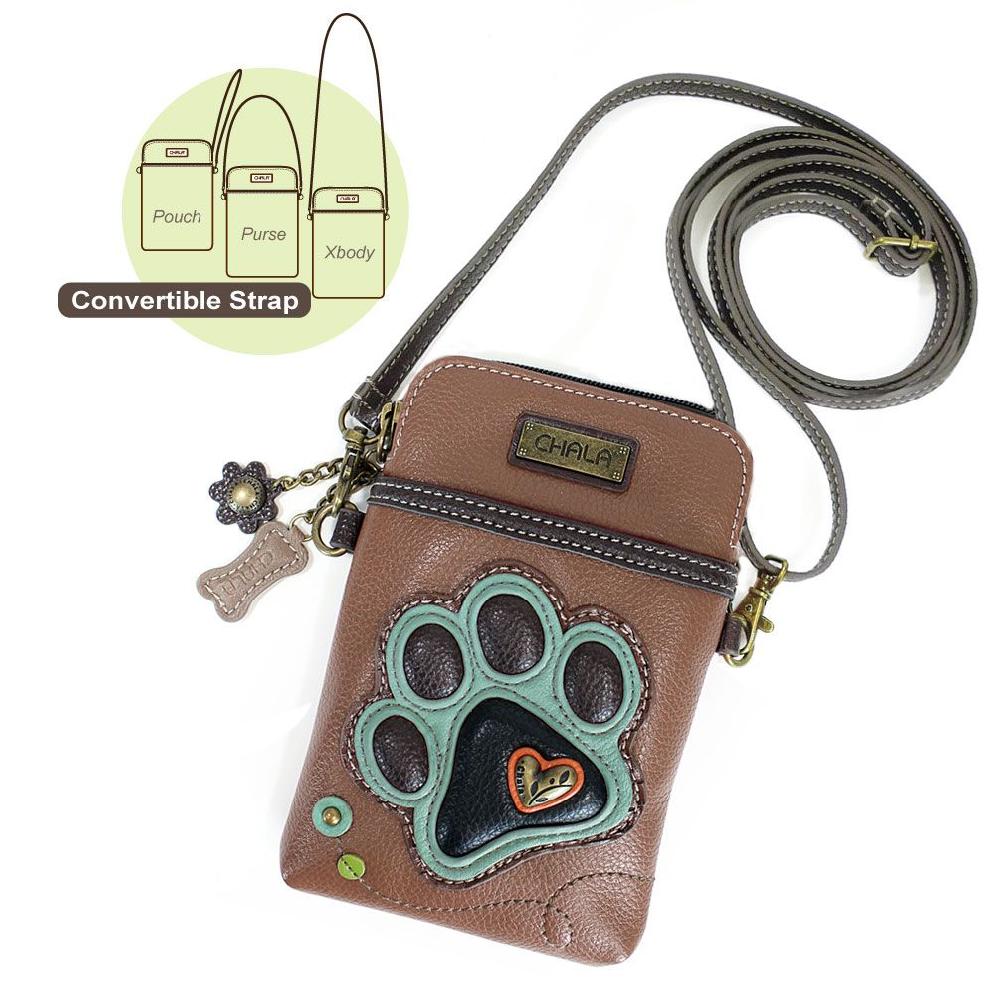 chala Cellphone Xbody - Teal Pawprint