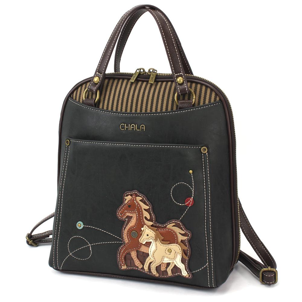 chala Convertible Backpack Purse - Horse Family