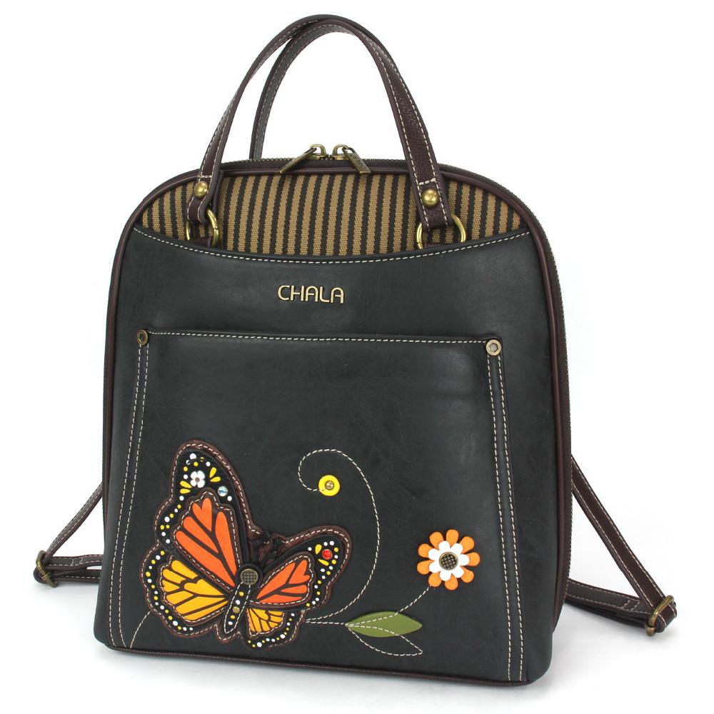 chala Convertible Backpack Purse - Monarch Butterfly