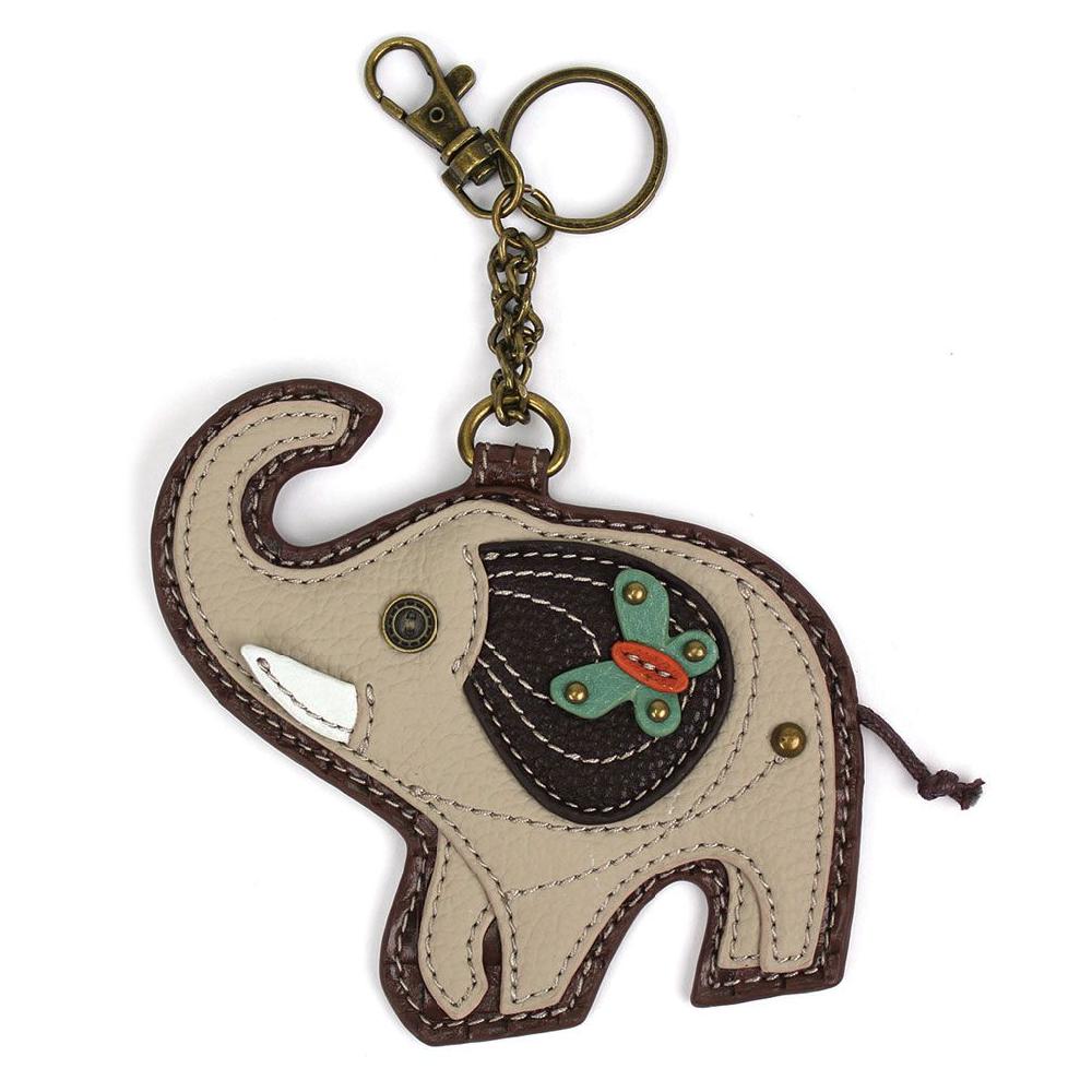 chala Key Fob/Coin Purse - Elephant - gray