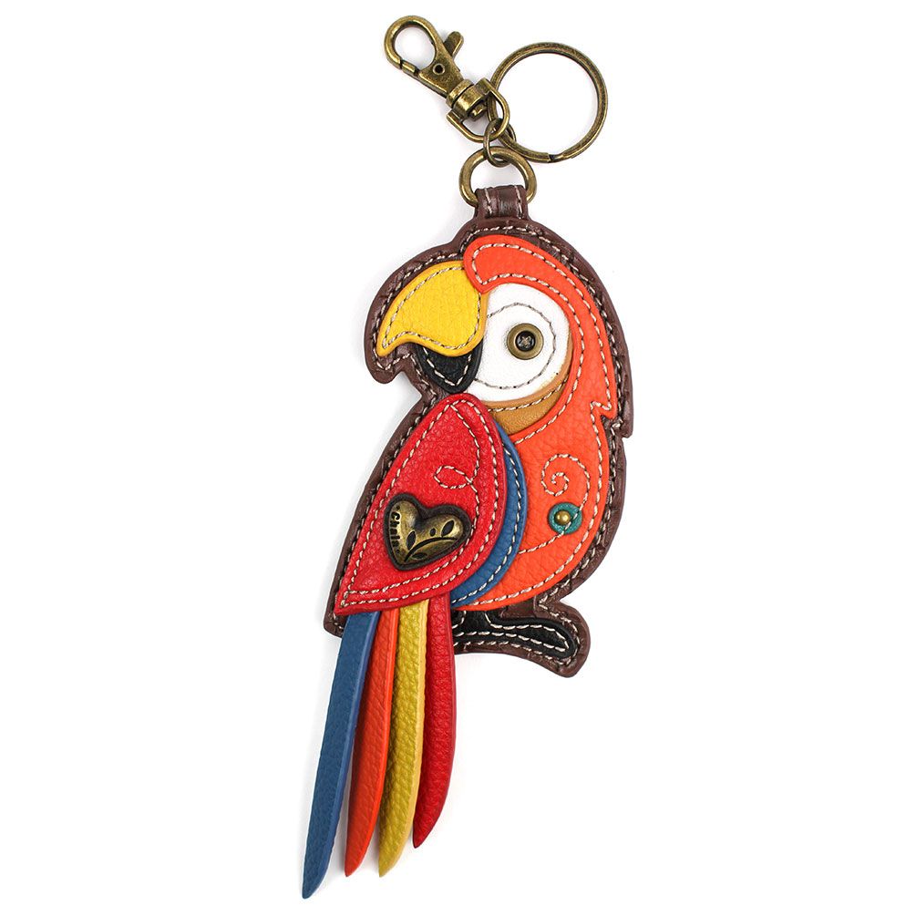 chala Key Fob/Coin Purse - Red Parrot
