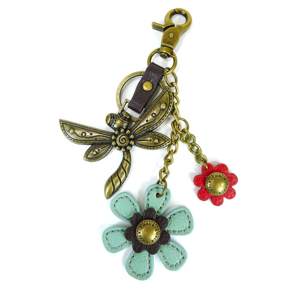 chala Metal Charming Keychain - Dragonfly & Flower