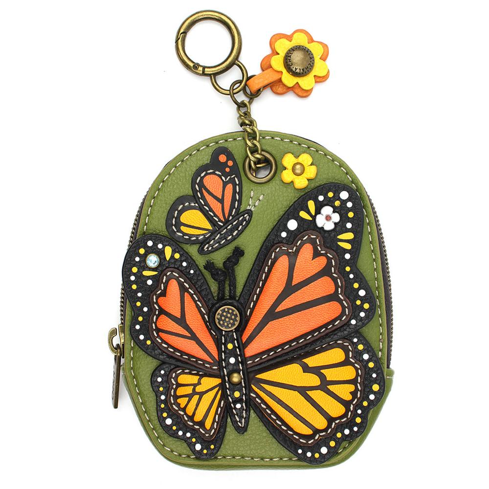 chala Mini Coin Purse Keychain - Monarch Butterfly