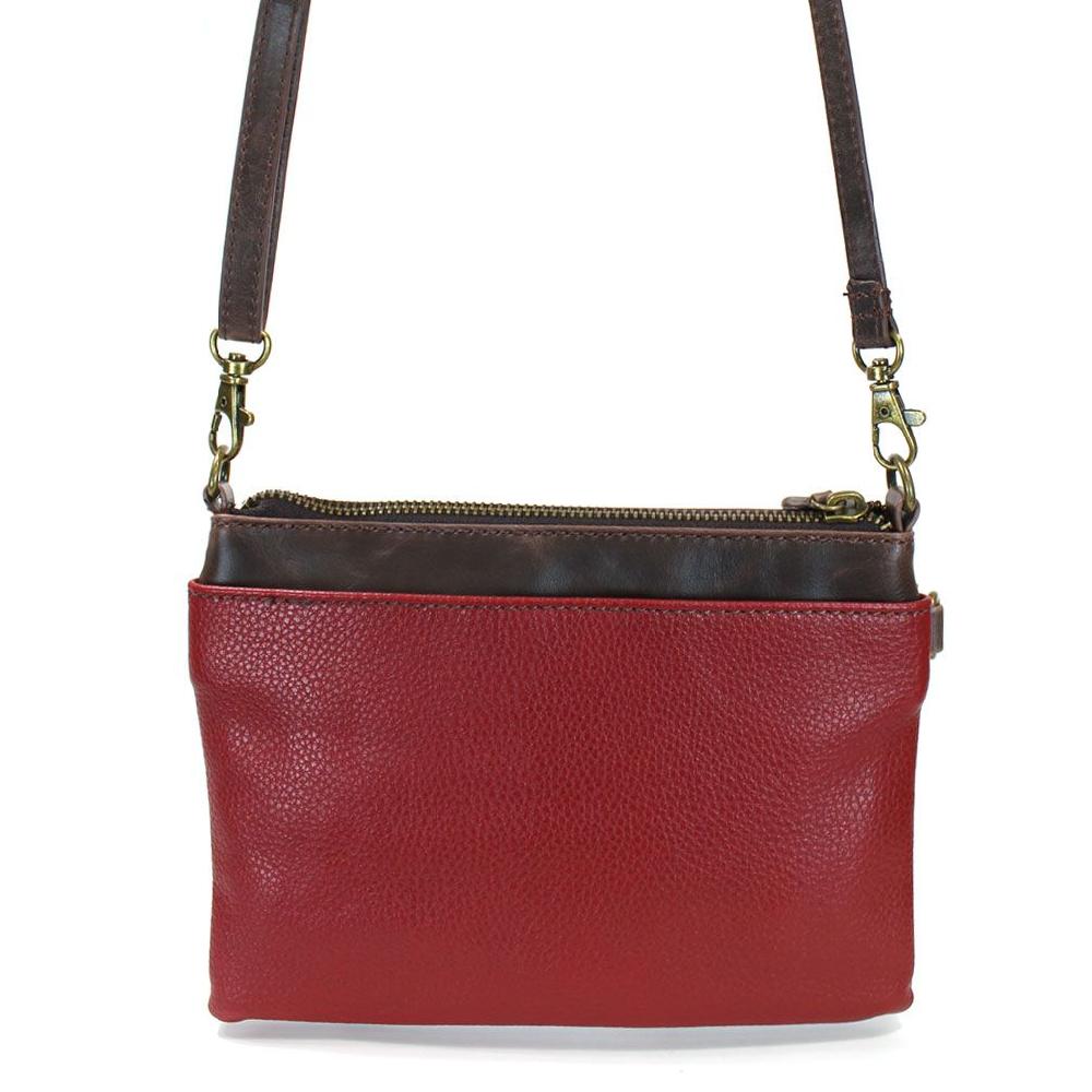 Chala Mini Crossbody - Teal Pawprint (Burgundy)