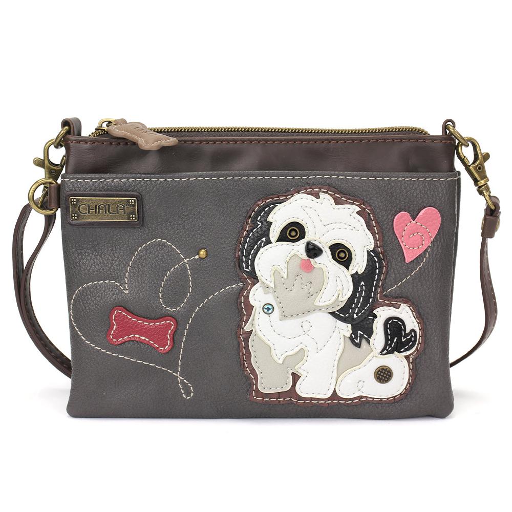 chala Mini Crossbody - White Shih Tzu