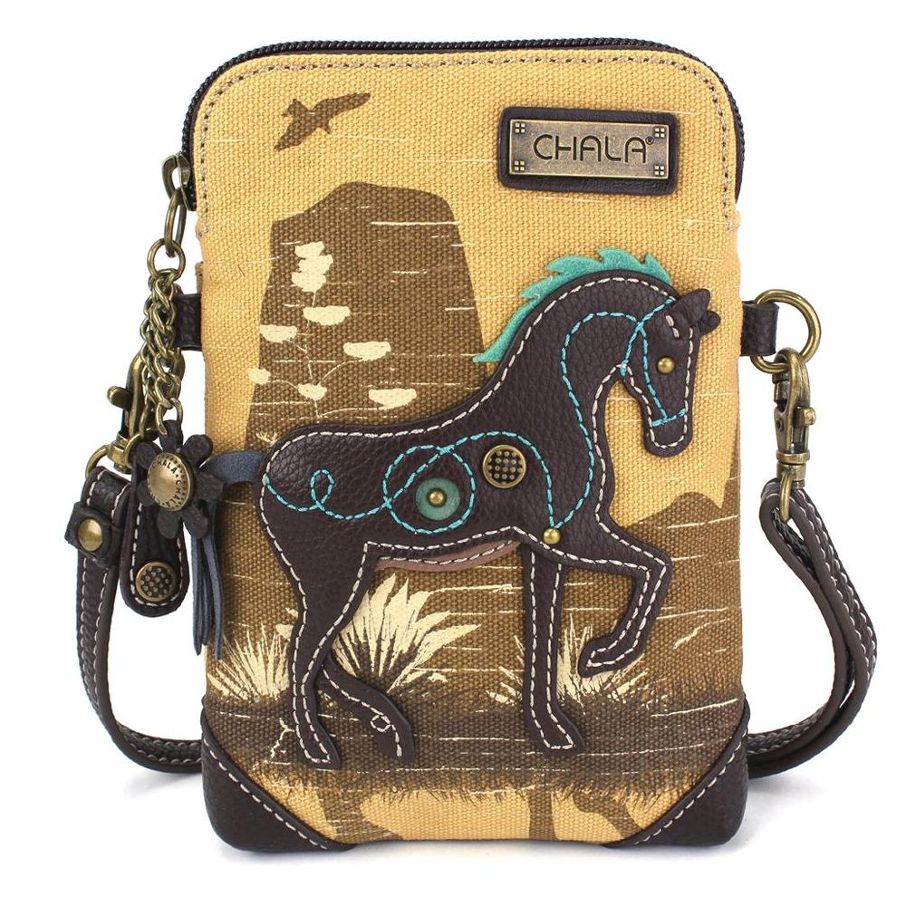 chala Safari Canvas Cellphone Xbody - Horse (Brown)