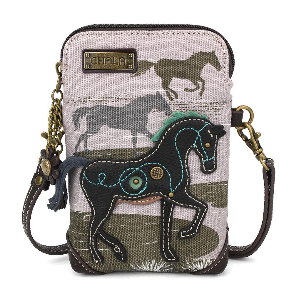 chala Safari Canvas Cellphone Xbody - Horse (Gray)
