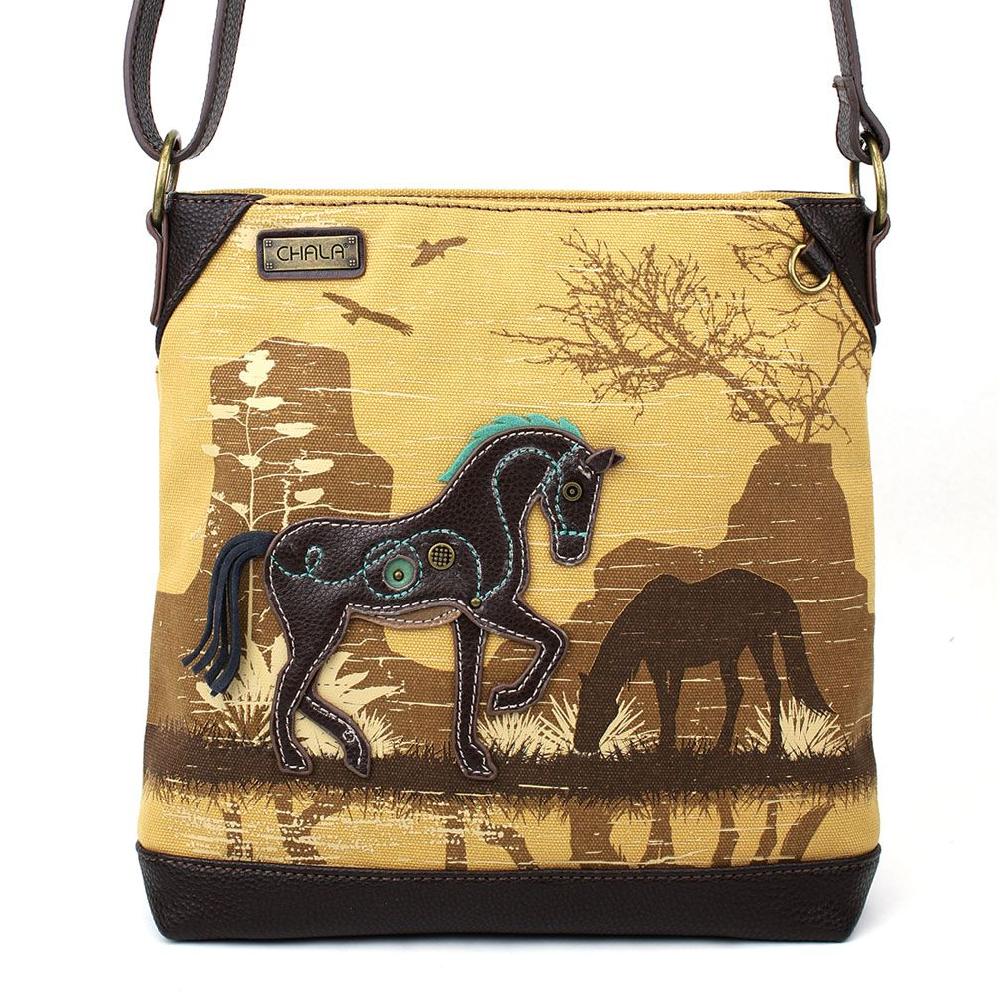 chala Safari Canvas Crossbody - Horse (Brown)