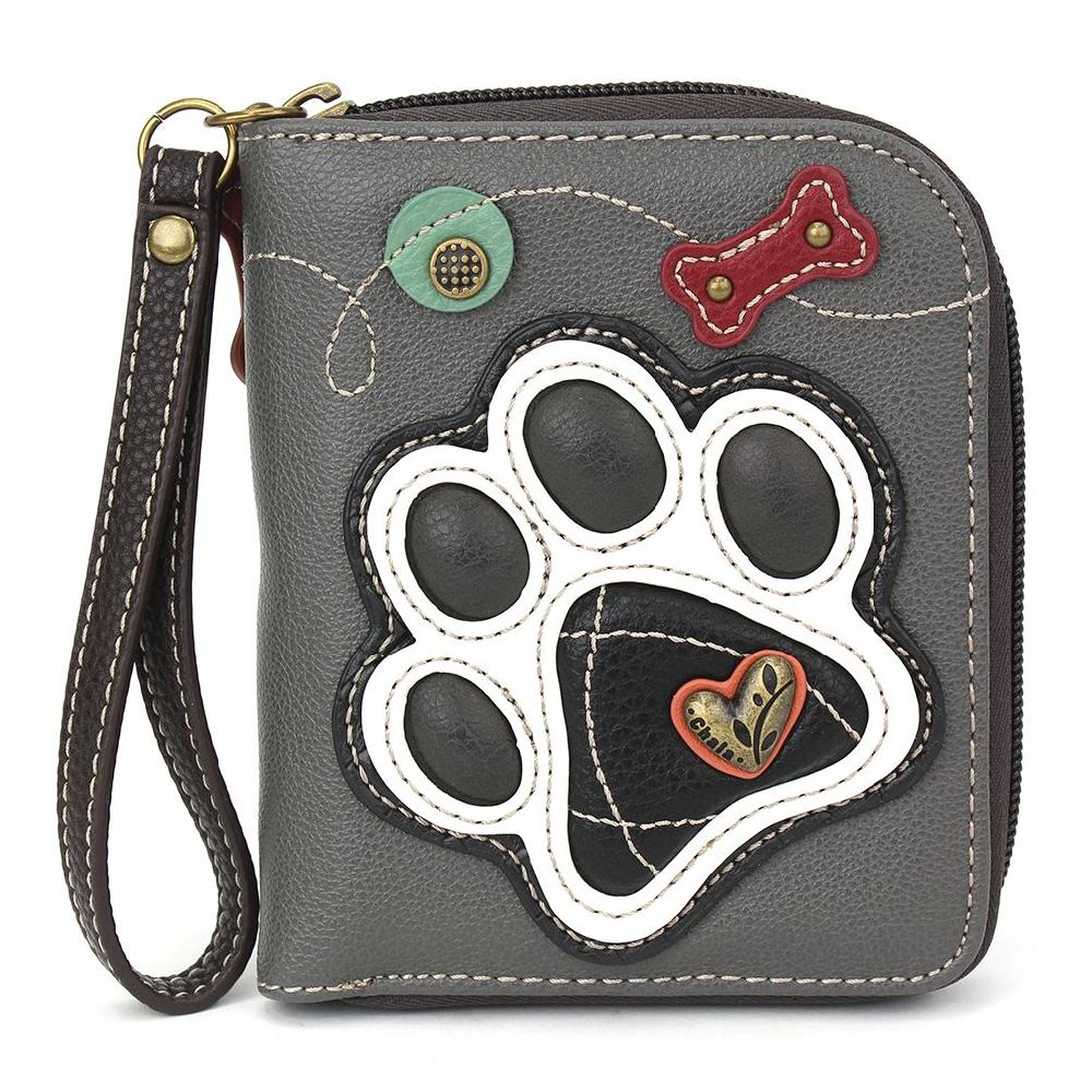 chala Zip Around Wallet - B&W Pawprint