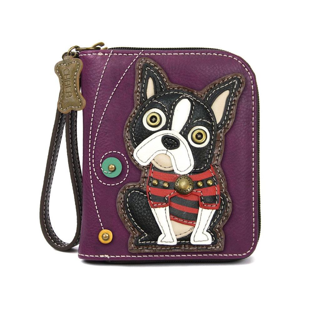 chala Zip Around Wallet - Boston Terrier