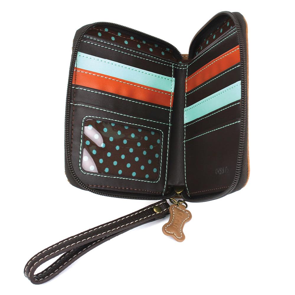 Chala Zip Around Wallet - Brown Shih Tzu