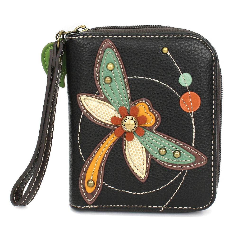 chala Zip Around Wallet - Dragonfly (Black)