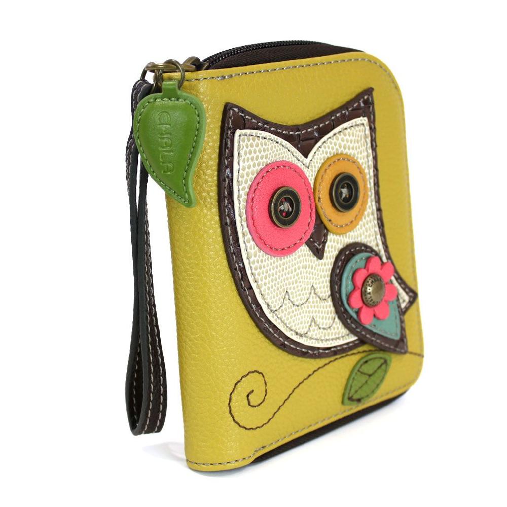 Chala Zip Around Wallet - Owl II (Mustard)
