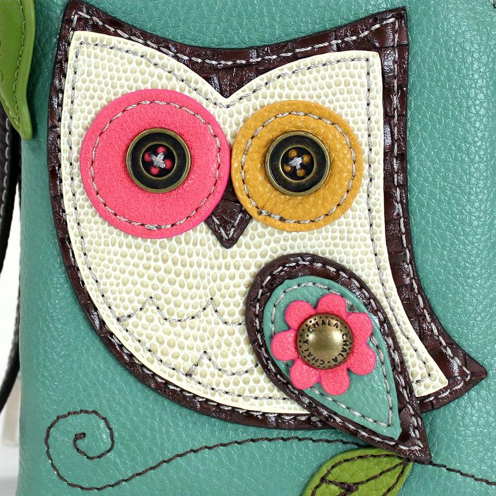Chala Zip Around Wallet - Owl II (Teal)