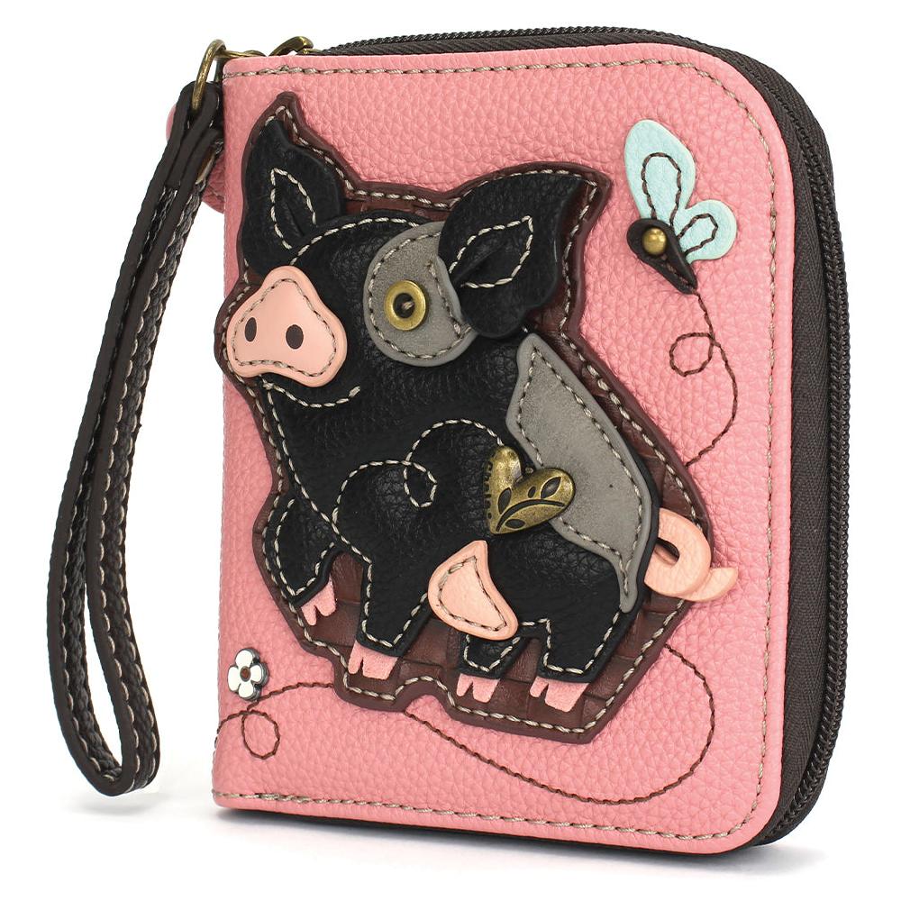 Chala Zip Around Wallet - Spotted Black Pig