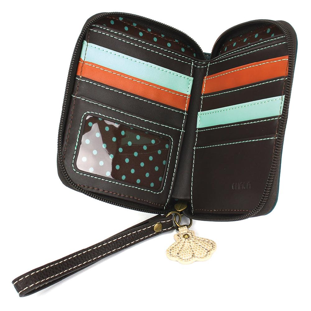 Chala Zip Around Wallet - Teal Crab