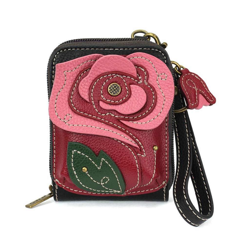 chala Cute-C - Credit Card Holder / Wallet Wristlet - Red Rose