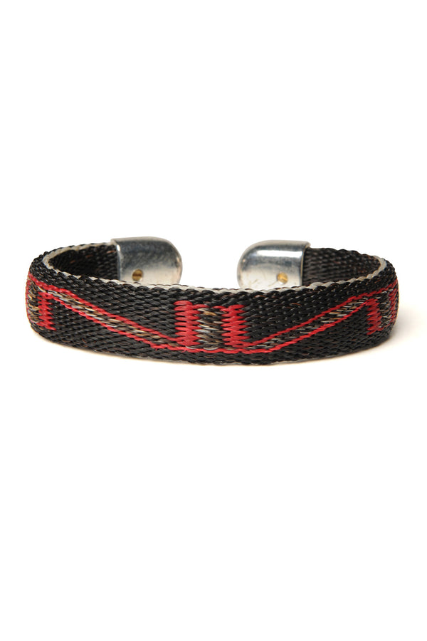 chamula Bendable Horsehair Bracelet - BLK / RED x NAT Horsehair Bracelet 6"