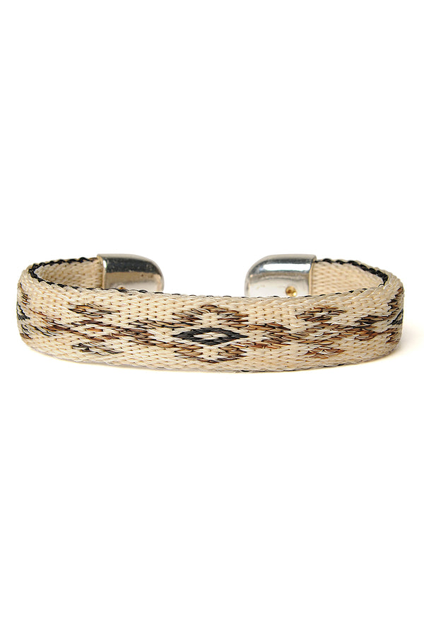 chamula Bendable Horsehair Bracelet - WHT/ NAT X BLK Horsehair Bracelet 8"