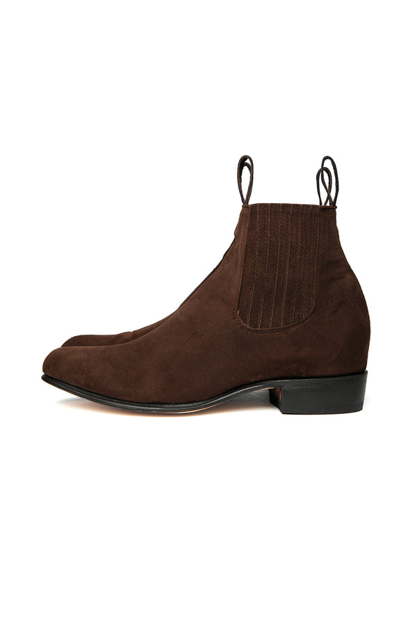 Chamula Botin Charro [Suede Leather] Boots Ante Negro