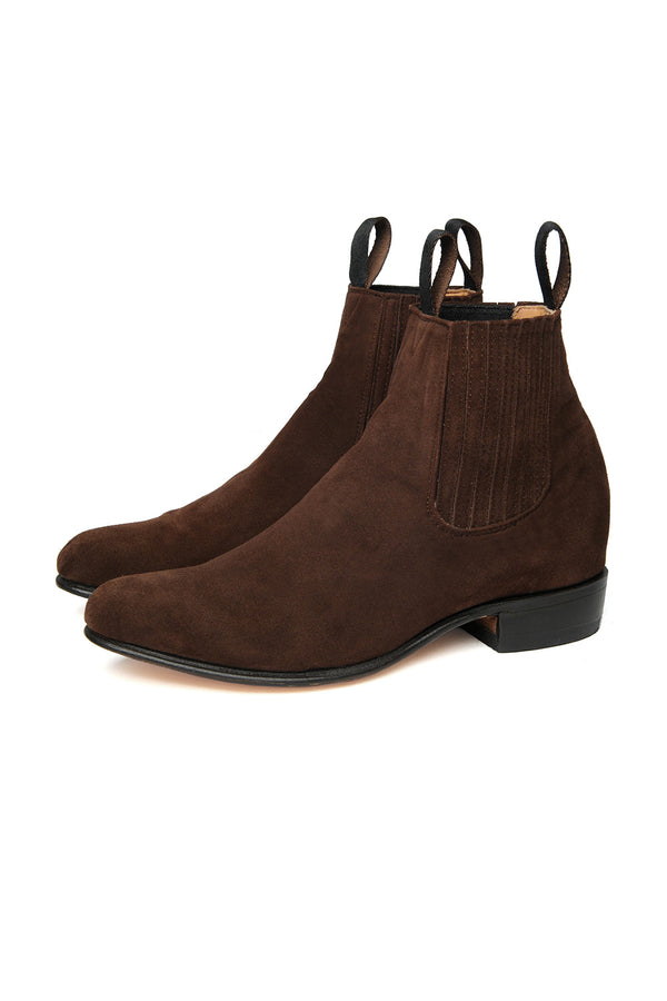 Chamula Botin Charro [Suede Leather] Boots Ante Negro