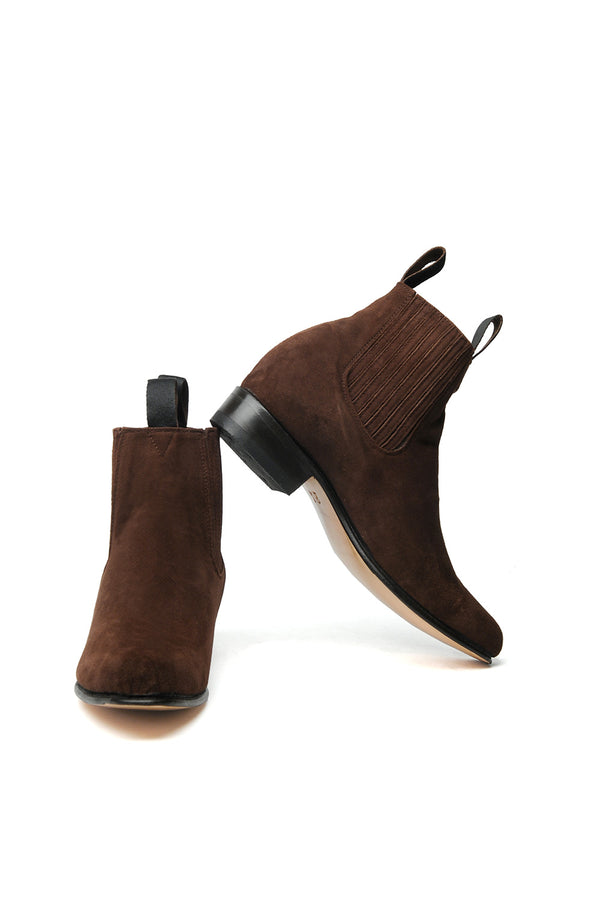 Chamula Botin Charro [Suede Leather] Boots Ante Negro