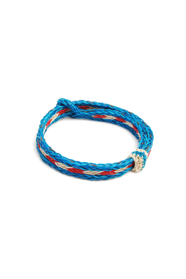chamula Braided Horsehair Bracelet - #13 RED/WHT/TURQ Horsehair Bracelet