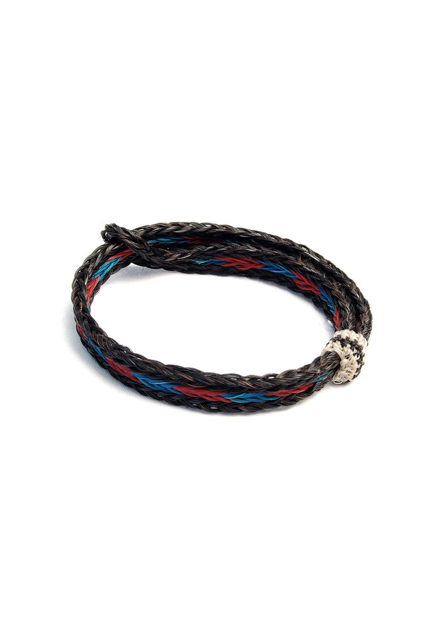 chamula Braided Horsehair Bracelet - #17 TURQ/RED/BLK Horsehair Bracelet