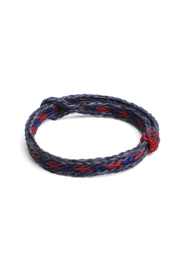 chamula Braided Horsehair Bracelet - #26 BLU/RED/LT.INDIGO Horsehair Bracelet