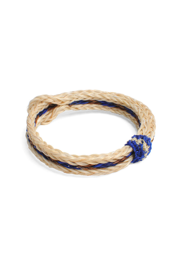 chamula Braided Horsehair Bracelet - #28 D.BWN/BLU/WHT Horsehair Bracelet