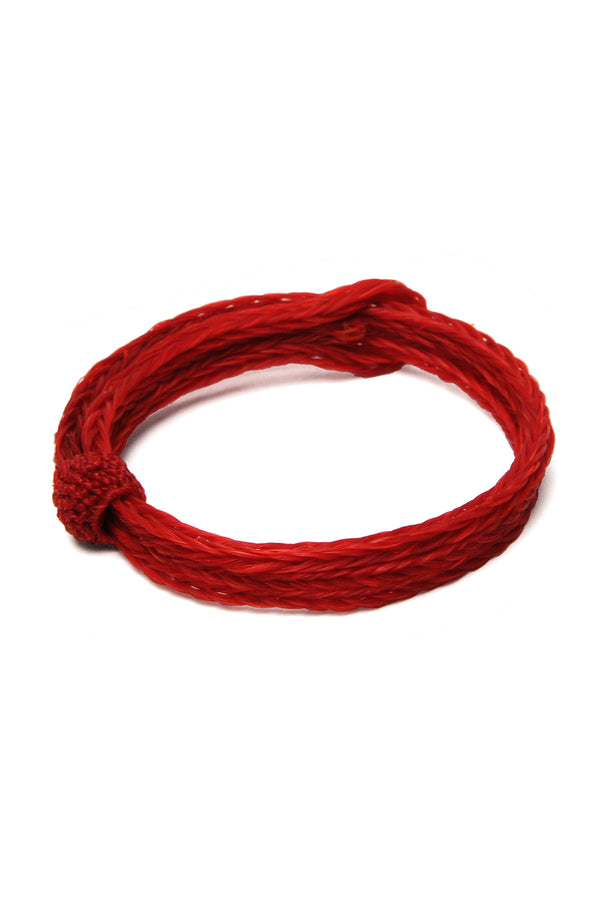 chamula Braided Horsehair Bracelet - Red Horsehair Bracelet