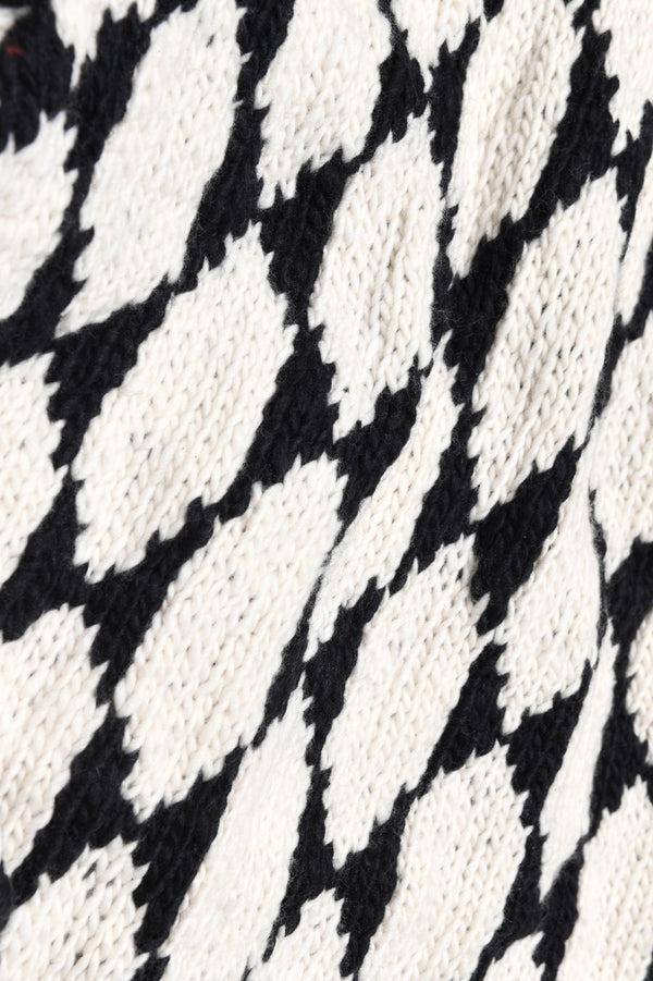 Chamula Butterfly Wing Turtleneck Pullover - Ivory X Black Sweater L