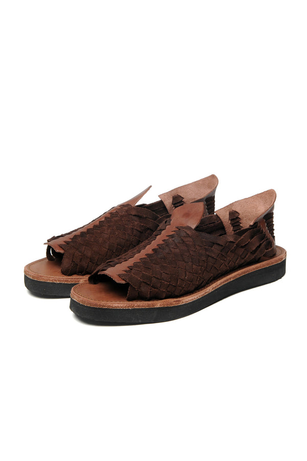 Chamula Chapala Sandals Brown 2 X Dk. Brw Suede