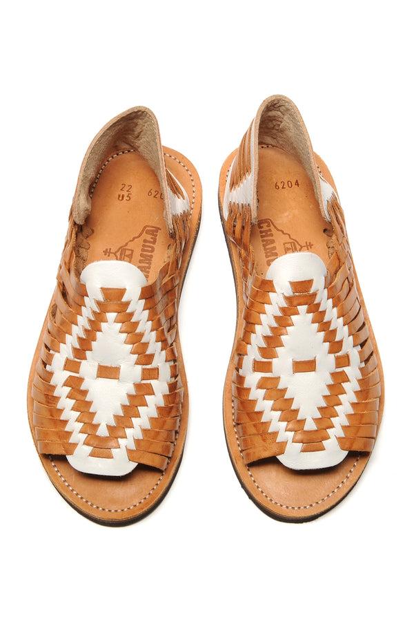 Chamula Chichen Sandals White X Tan 1