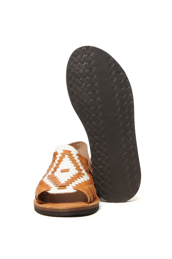 Chamula Chichen Sandals White X Tan 1