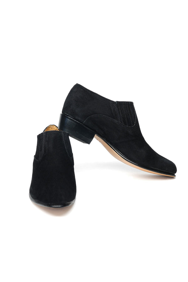 Chamula Choclo [Suede Leather] Booties Ante Negro