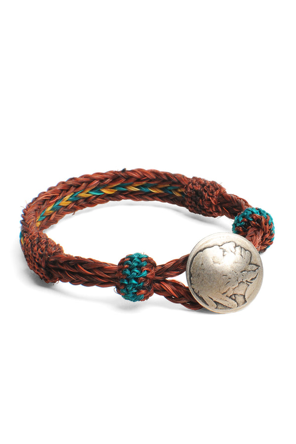 chamula Concho Bracelet - #22 BUR/ GLD X GRN